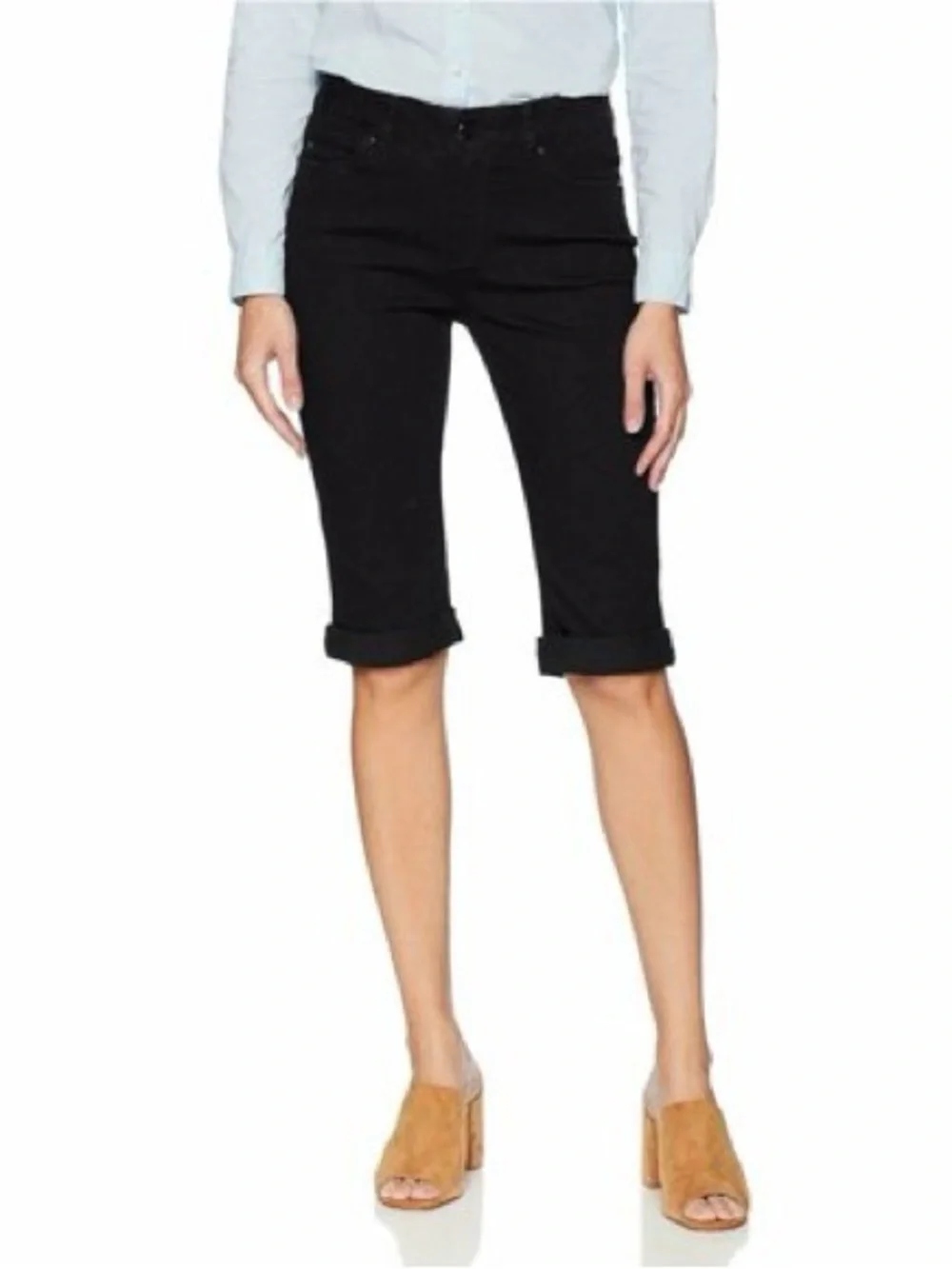 Rafaella - Weekend Denim Skimmer Shorts - Black - Size 6 - new